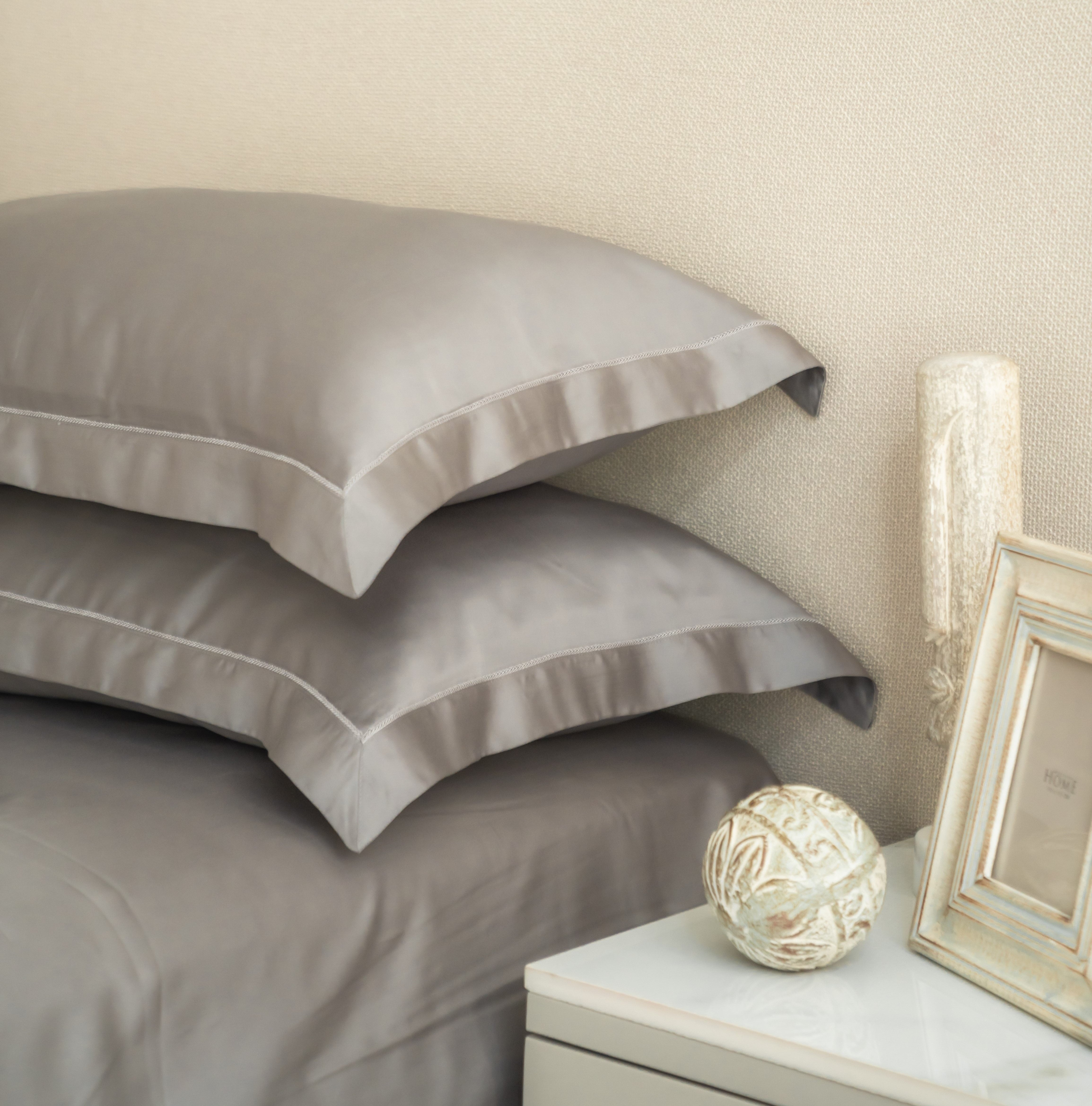 Stone Tencel Bedsheet Set with Lace