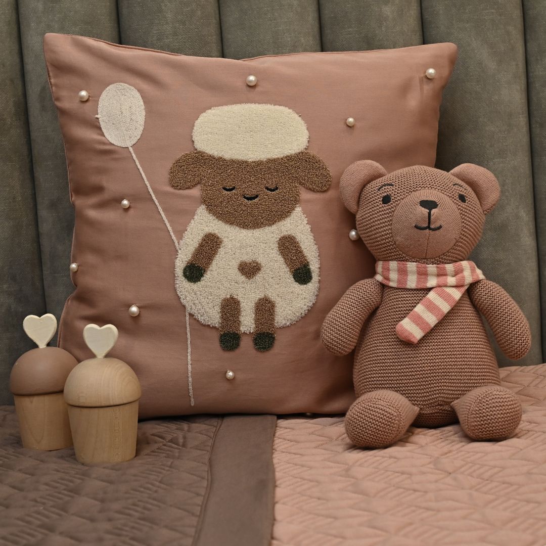 Baa Baa Boutique Rose and Taupe Kids Bedding Set (9 PC Set)