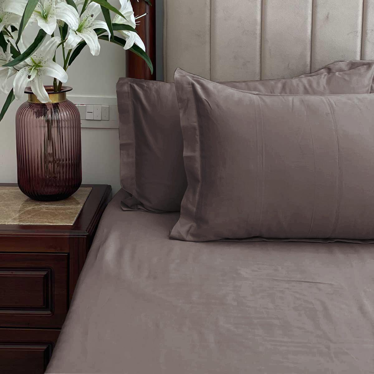 Sadyaska Olive Grey Pillow Covers (Set of 2)